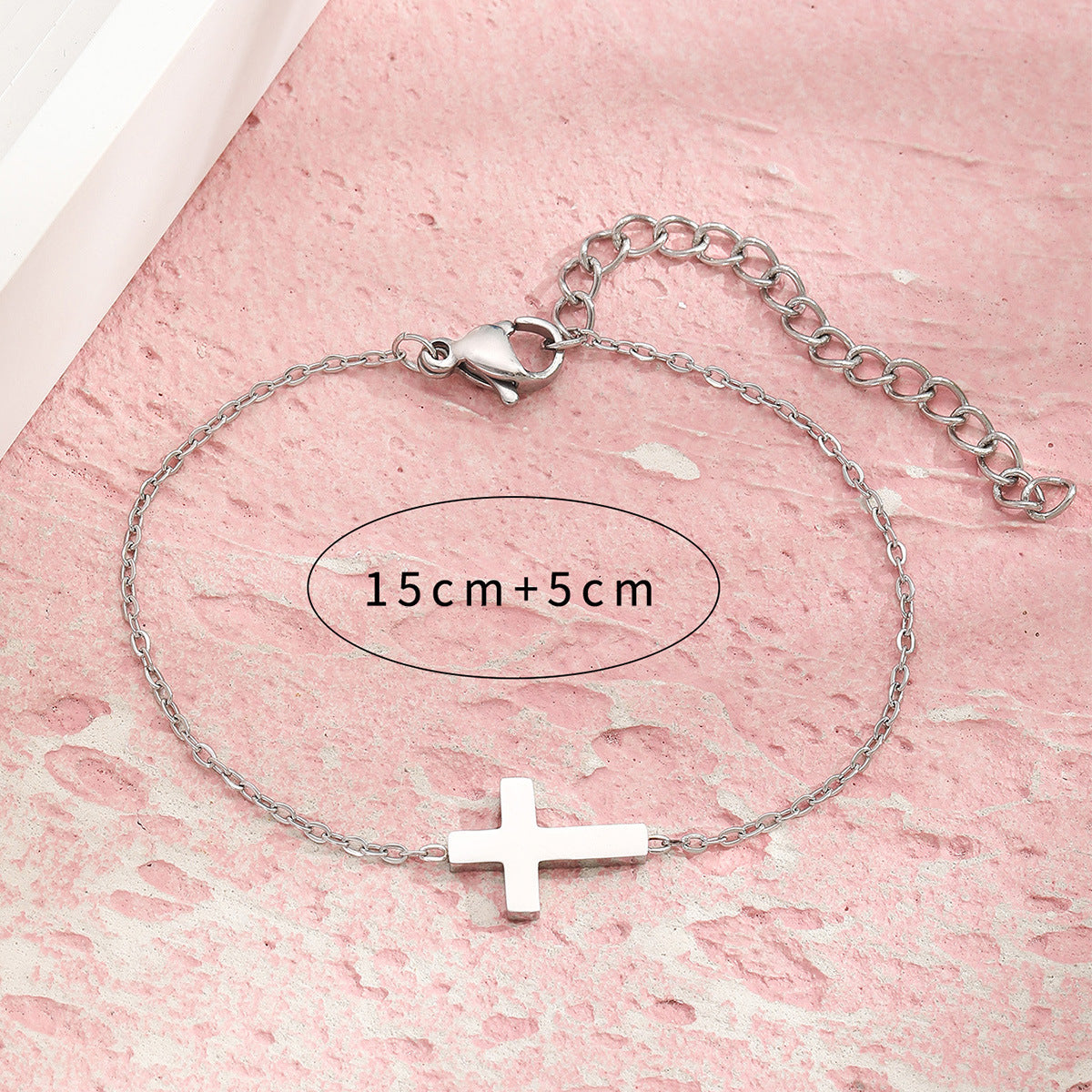 Women's Stainless Steel Cross Shelf Simple Stall Bracelets