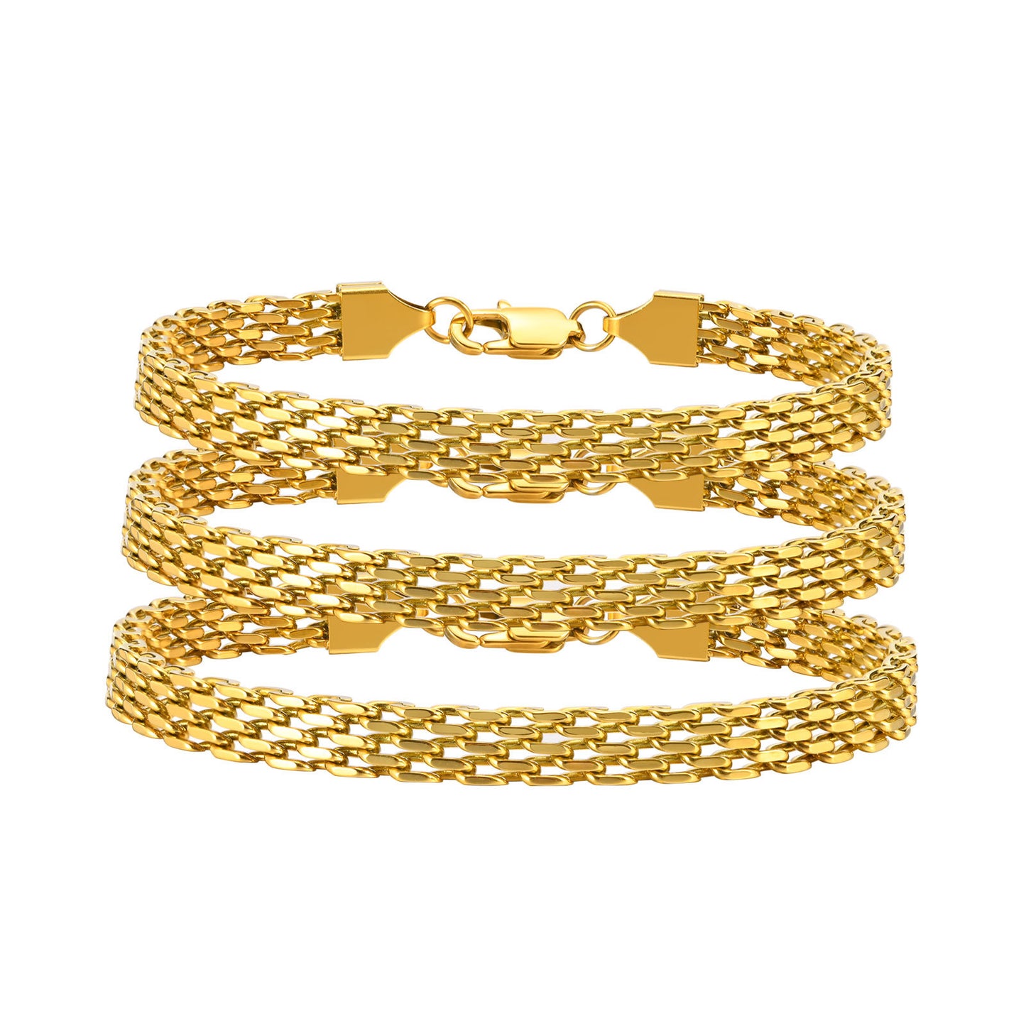 Woven Simple Metal Chain Gold Neutral Bracelets