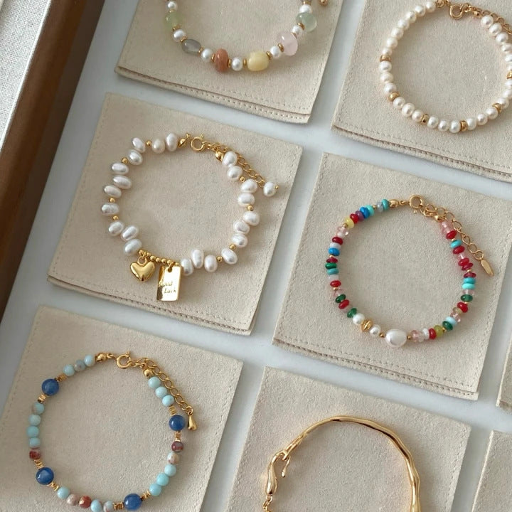 Women's Zircon Pearl Bee Buckle French Vintage Court Bracelets