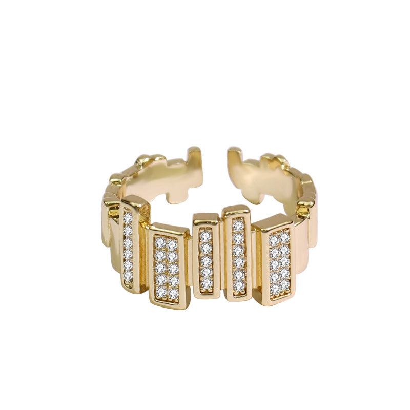 High-grade Geometric Inlaid Full Diamond Female Rings