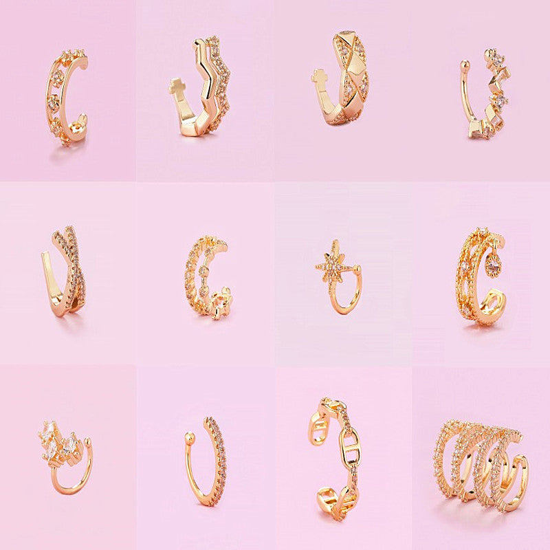 No Pierced Female Elegant Personality Diamond Simple Ear Clip