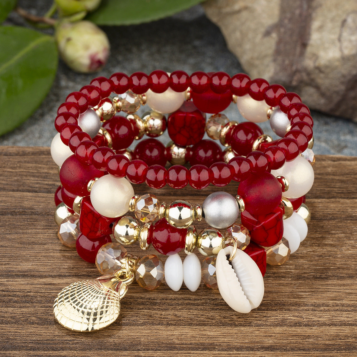 Women's Bohemian Creative Jewelry Shell Crystal Beaded Bracelets