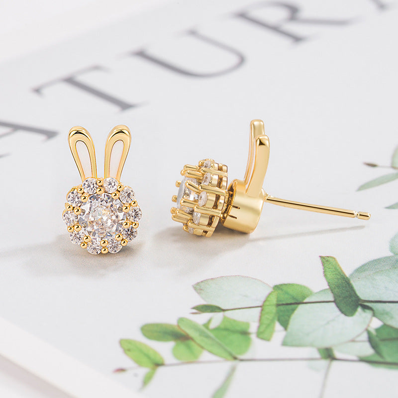 Petites boucles d'oreilles pour femmes, motif oreilles de lapin, This Life Can Rotate