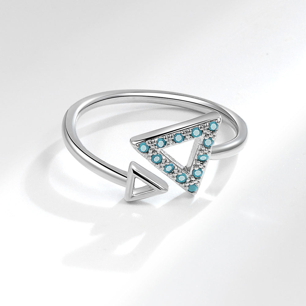 Female Geometric Simple Inlaid Graceful Open Rings