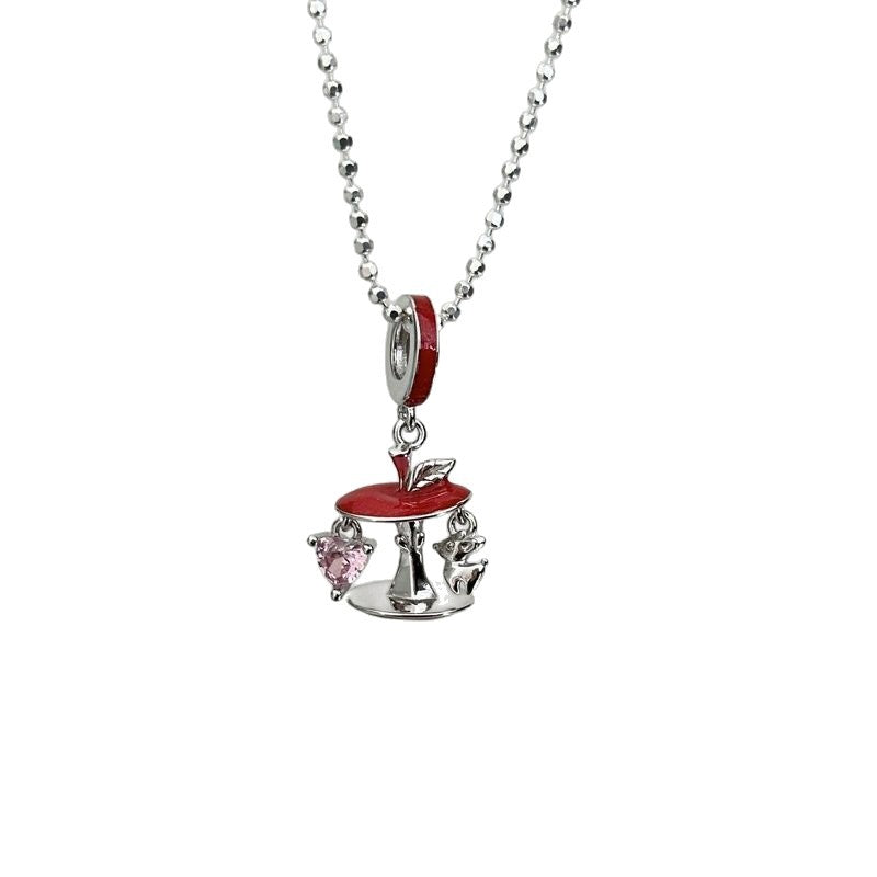Safe Smooth Christmas Romantic Red Apple Clavicle Chain Pendants