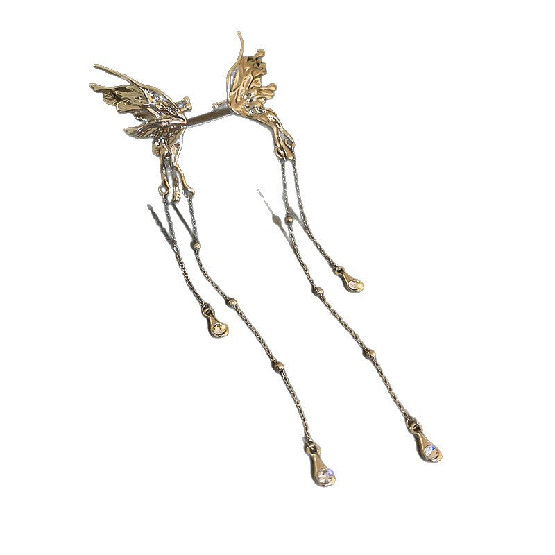 Round Tassel Bone French Vintage Court Style Light Ear Clip