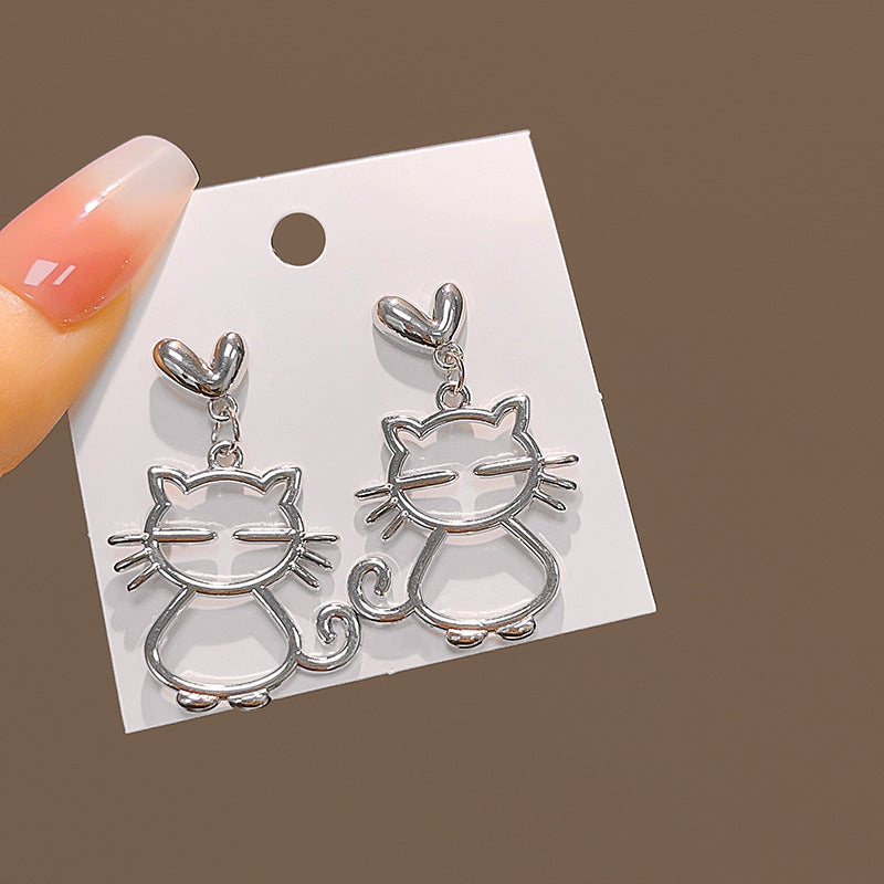 Women's Plating Kitty Eardrops Irregular Animal Simple Earrings