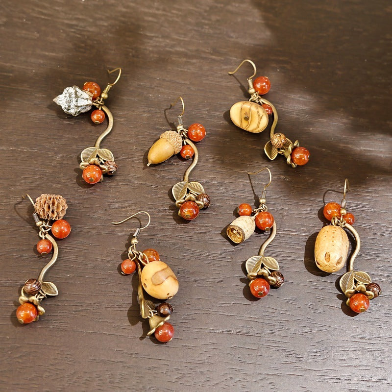 Handmade Plant Fruit Mori Style Chinese Hawthorn Artistic Rings