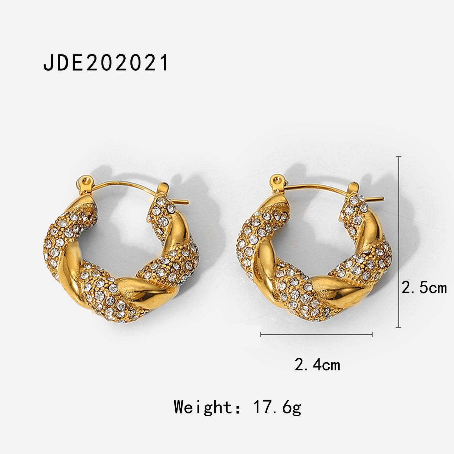 Women's Inlaid Zirconium Twist Irregular U-shaped Ear Earrings