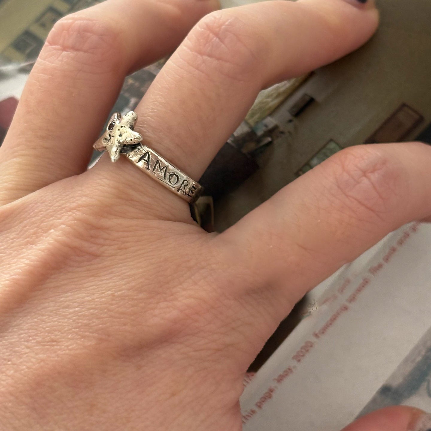 Design Style Couple Five-pointed Star English Female Ring