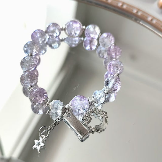 Moon Purple Glazed Female Design Sweet Cool Wind High Sense Bracelet