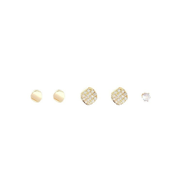 Women's Petite Combination Mori Style High-grade Sweet Temperament Sier Ear Earrings