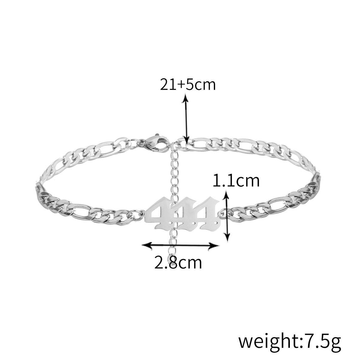 Women's Digital Titanium Steel Pendant Anklet Stainless Bracelets