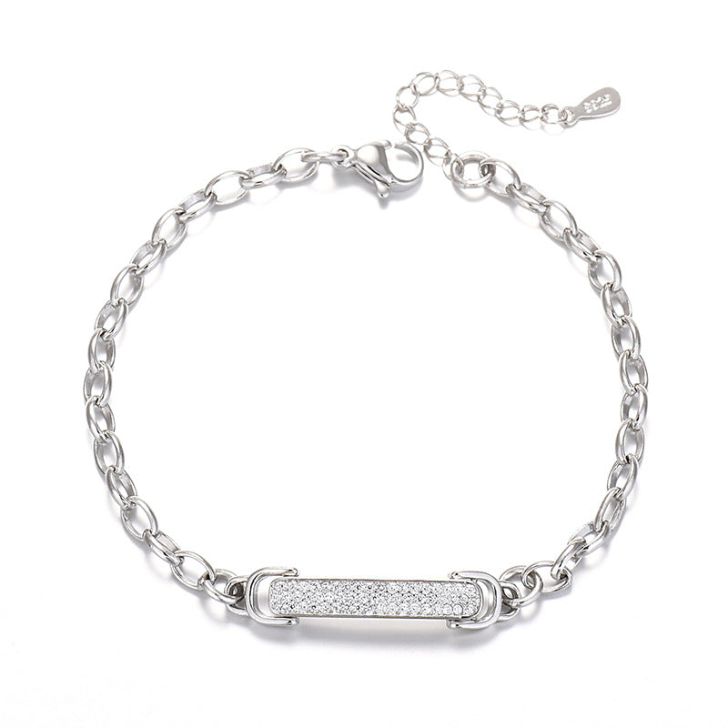 Damen- und Herren-Armbänder mit Liebespaar und Diamant-Buchstaben, quadratische Klappe