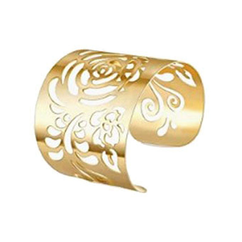 Open Metal Geometric Hollow Glossy Pattern Bracelet