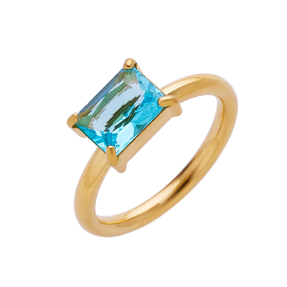 Stainless Steel Female Gold Plated Design High Sense Ring