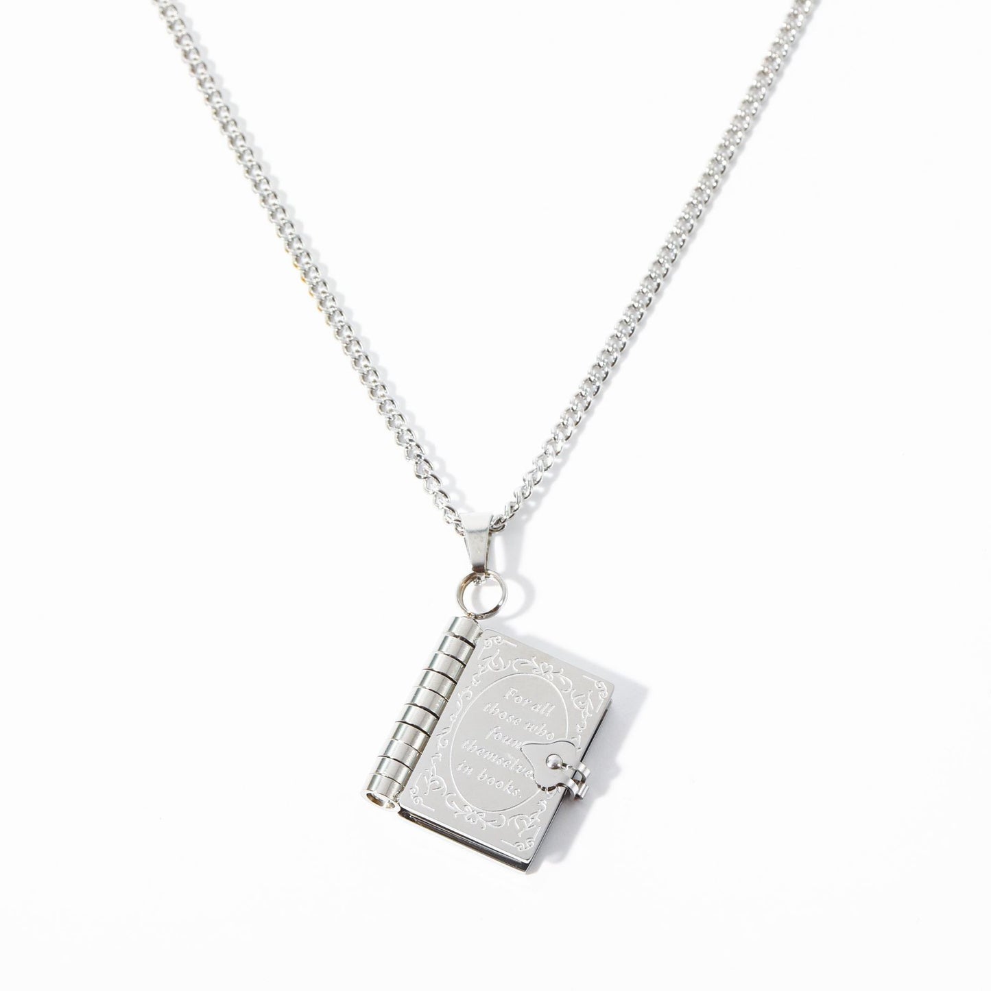 Retro Artistic Book English Letter Opening Necklaces