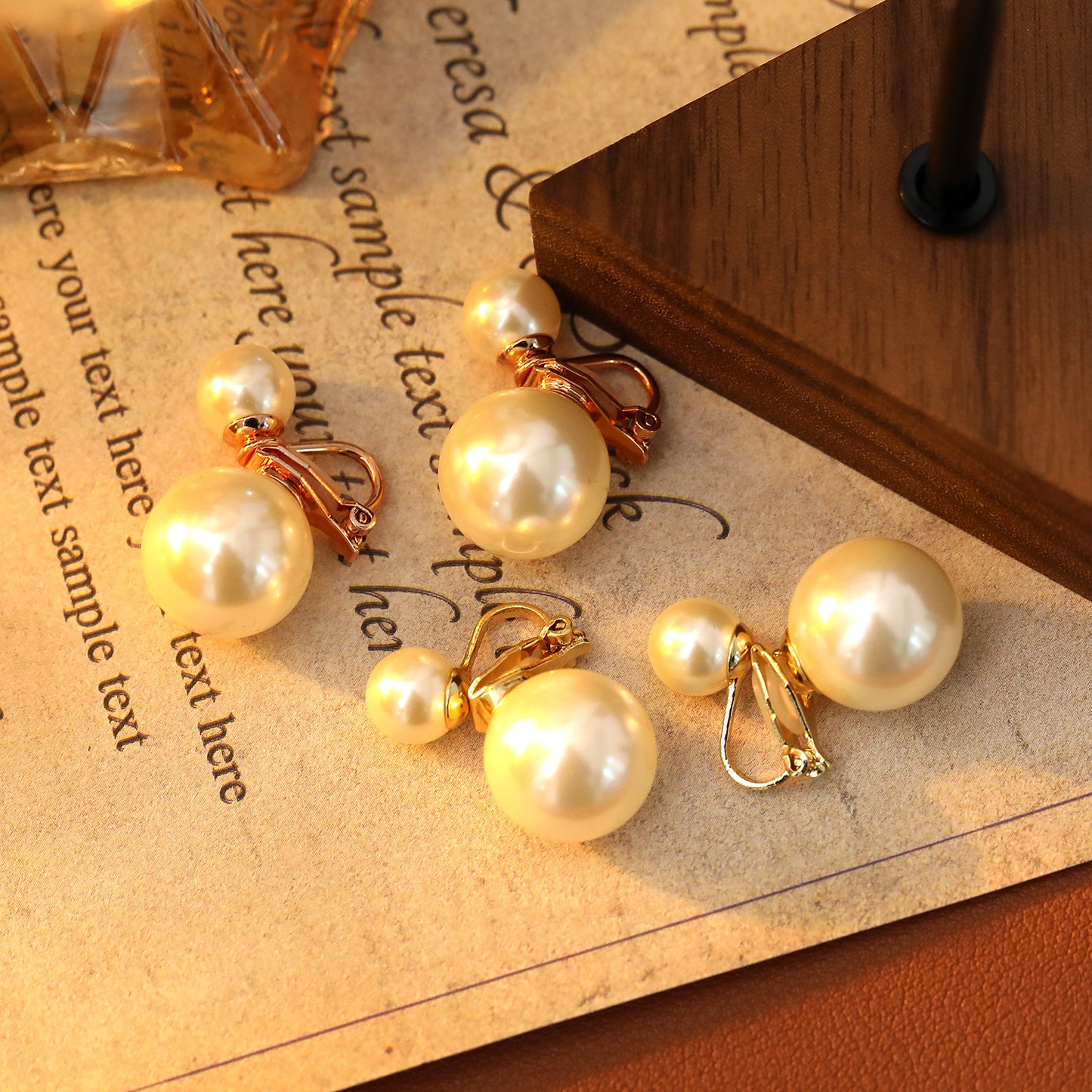 Women's Natural High-grade Pearl Triangle For Temperamental Minority Gold Color Rings