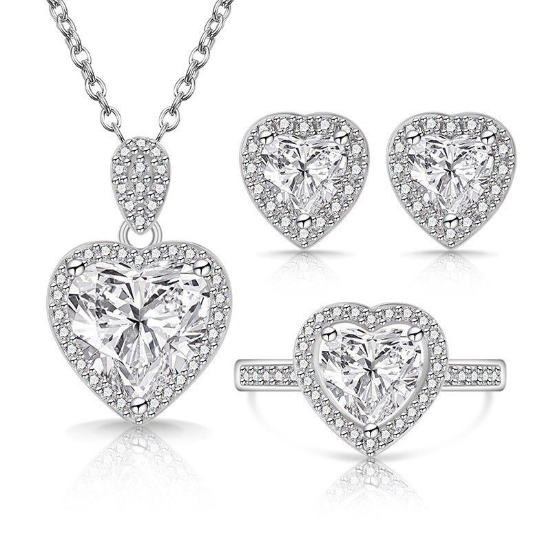Streaming Fashion Colored Gems Crystal Suit Love Jewelry Set