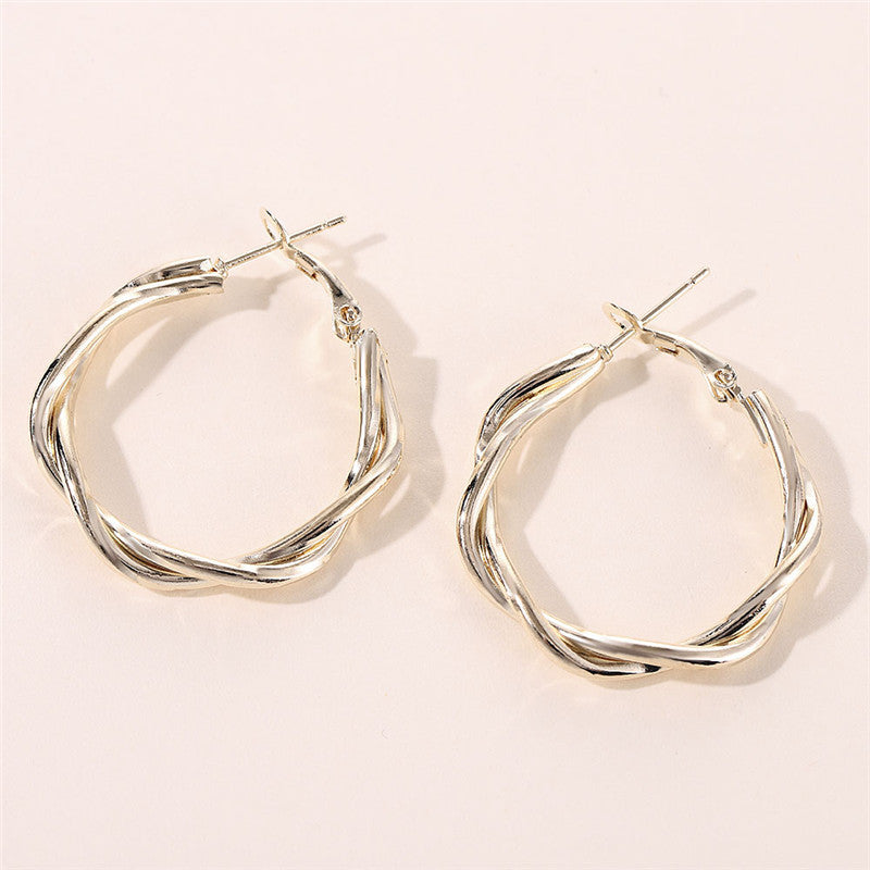 Women's Simple Graceful Twist Niche Bag Personalized Wild Earrings