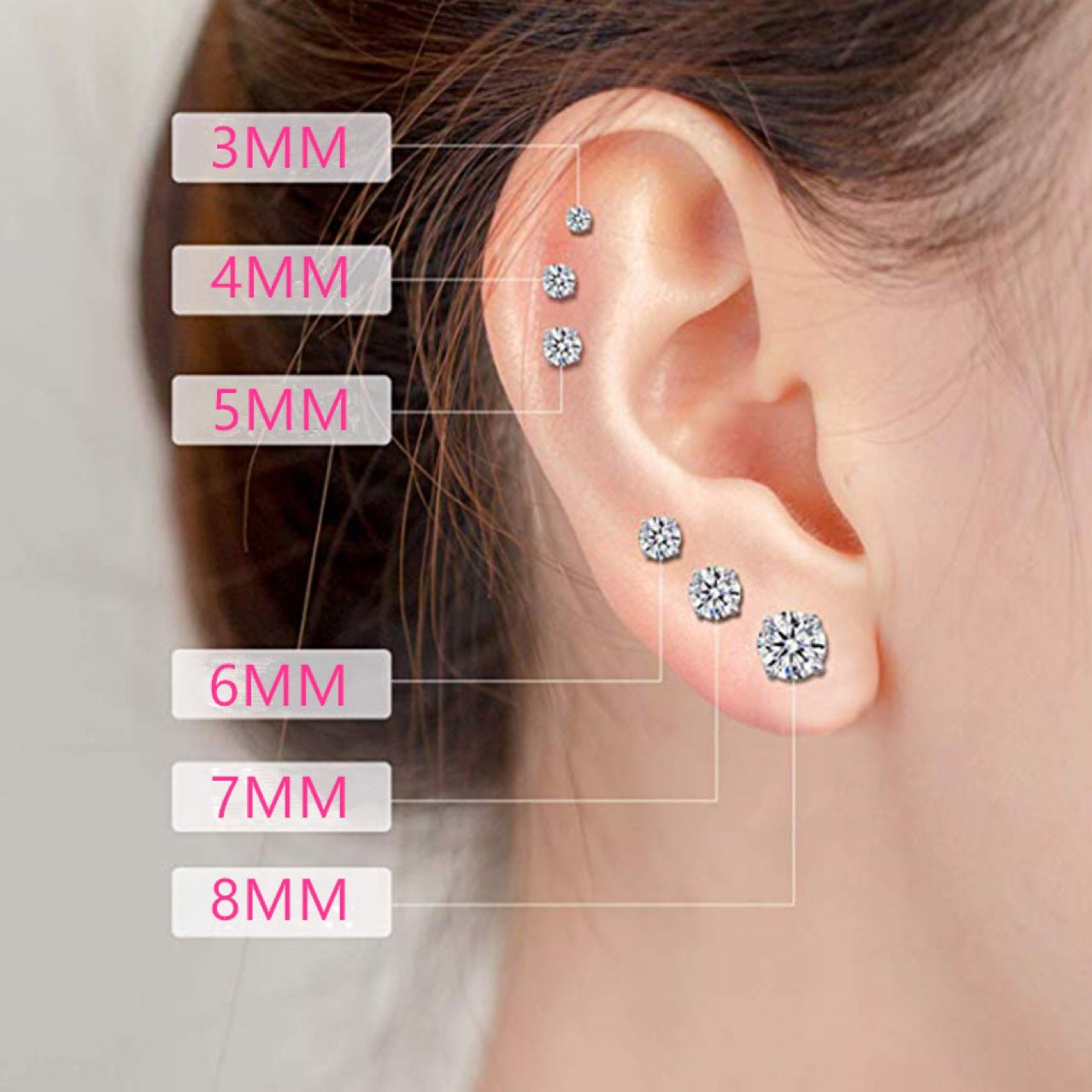 Stylish Charming Zircon Lady Temperament Summer Stud Earrings