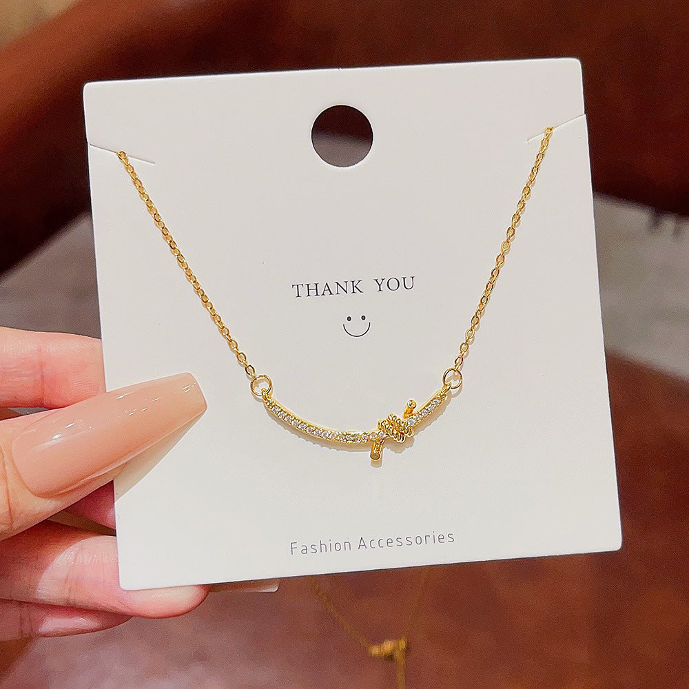 Smile Pendant Female Niche Design Arc Necklaces