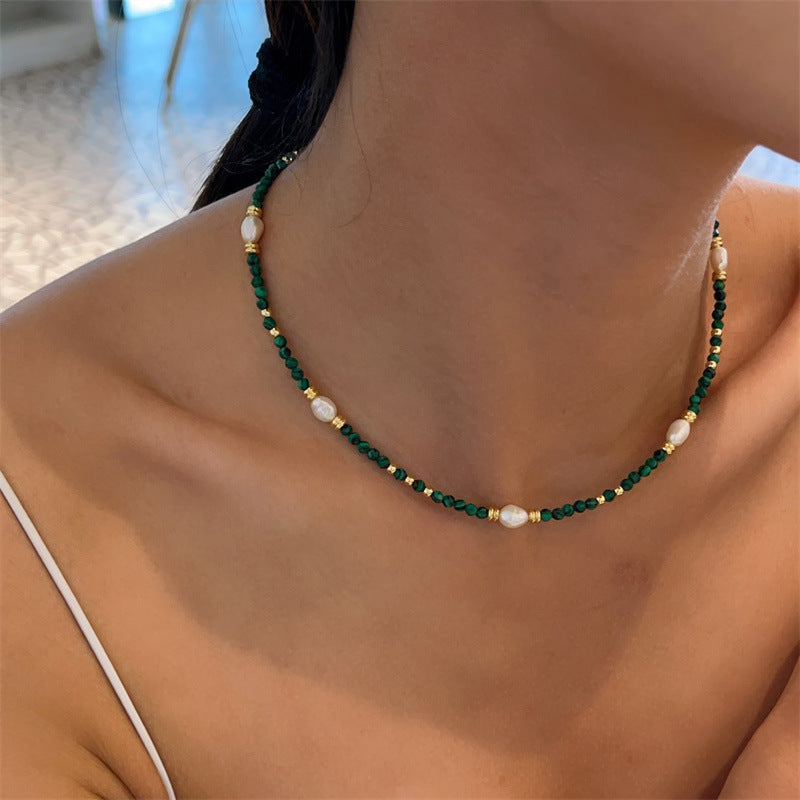 Personality Baroque Irregular Rose Stone Freshwater Pearl Female Temperament Drawable Jewelry Set