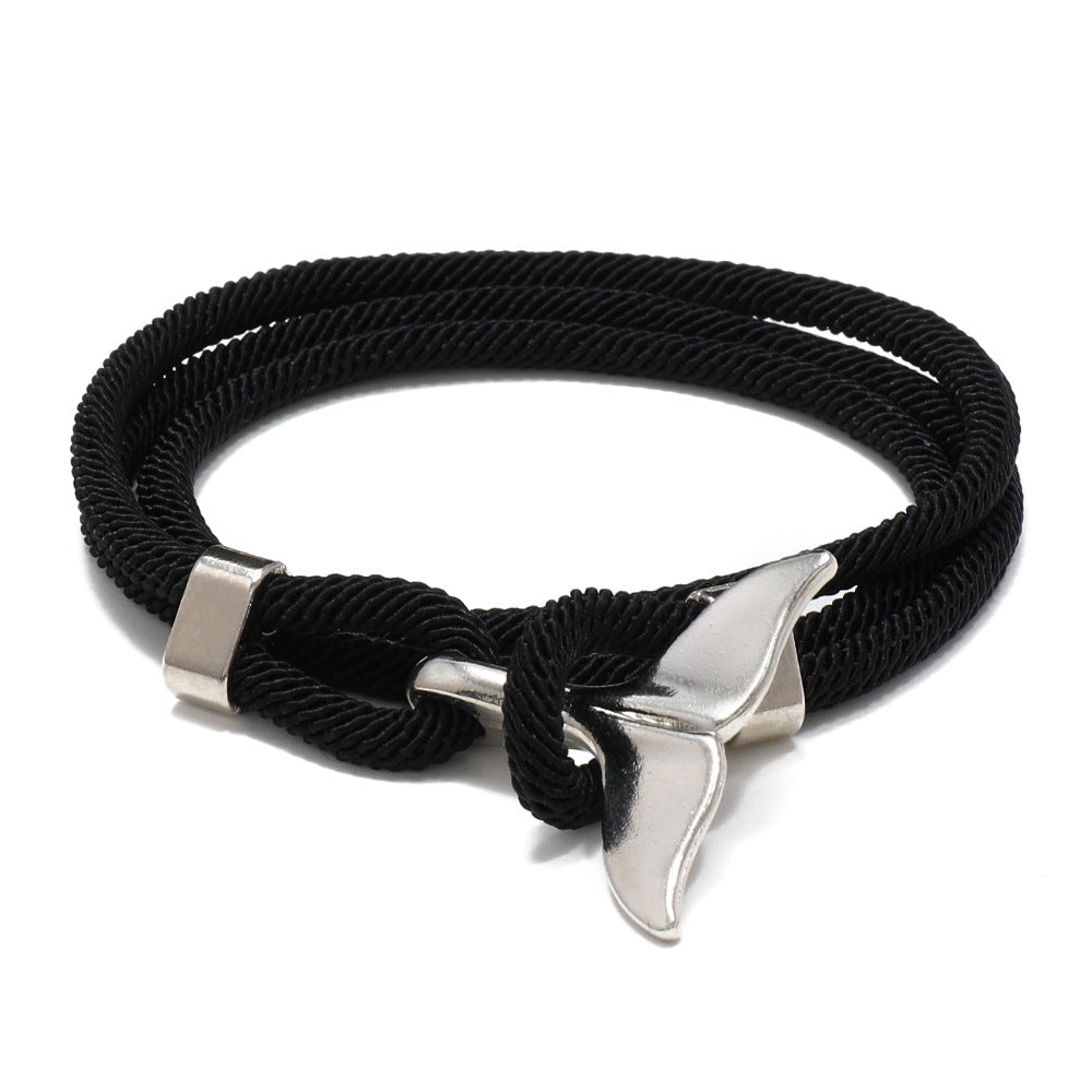 Women's & Men's & Ocean Series Boat Anchor Style Whale Tail Braided Rope Bracelets