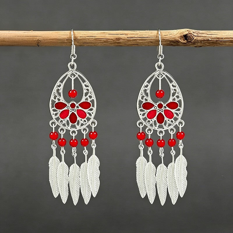 Bohemian Tassel Water Drop Summer Vacation Style Dopamine Earrings