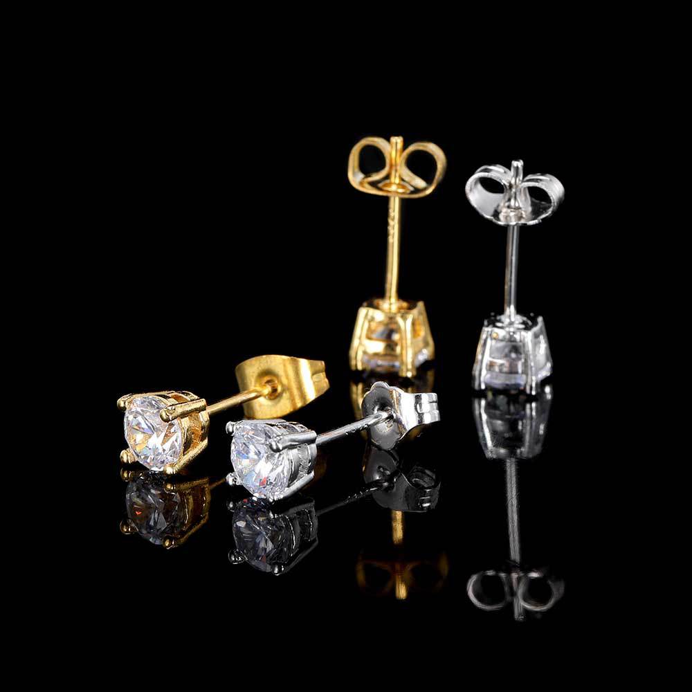 Women's & Men's Hip Hop Zircon Round Fashion Temperament Earrings