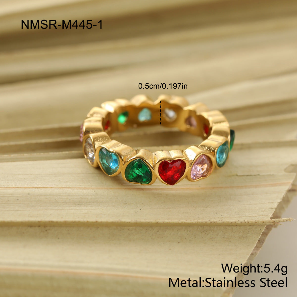 Stainless Steel Multicolor Zircon Female Retro Affordable Luxury Ring