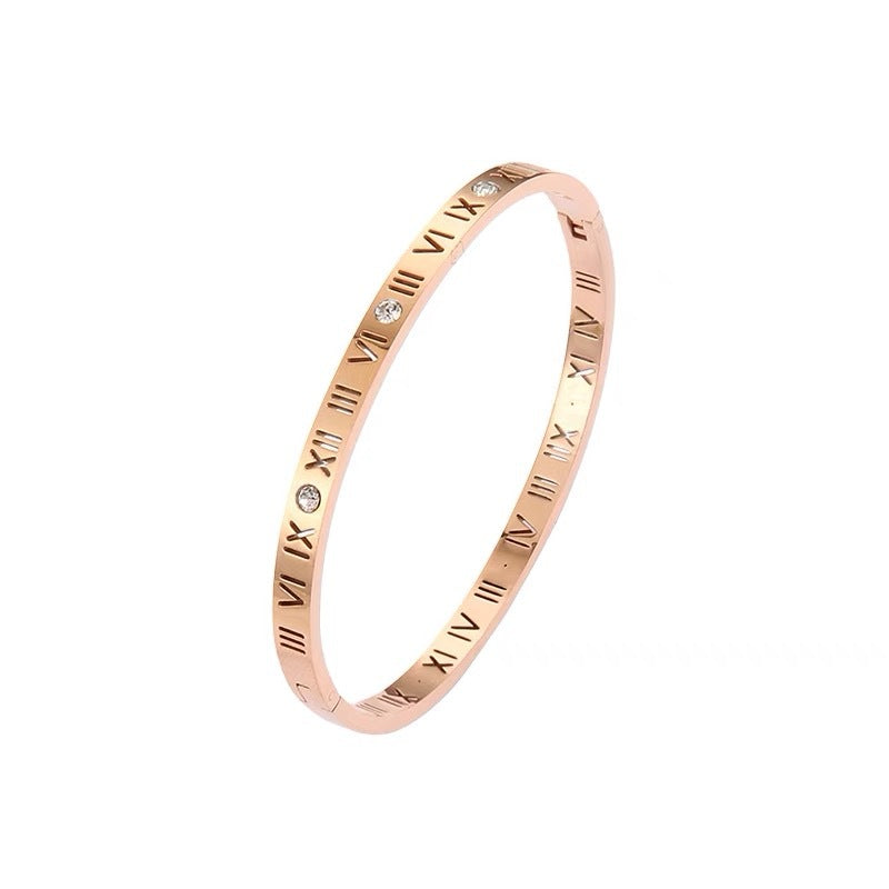 Titanium Steel Fashion Roman Digital Stainless Bracelet