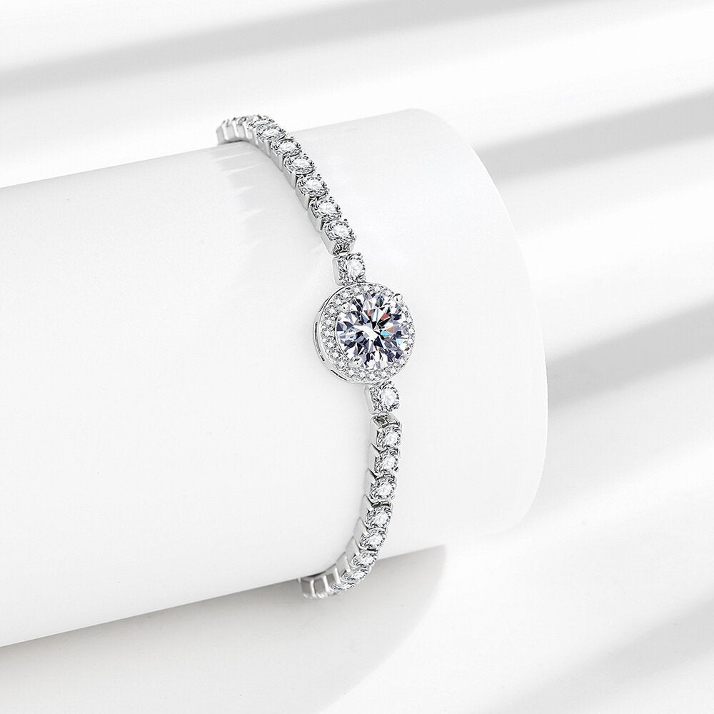 Live Imitation Color Moissanite Round Bag Bracelets