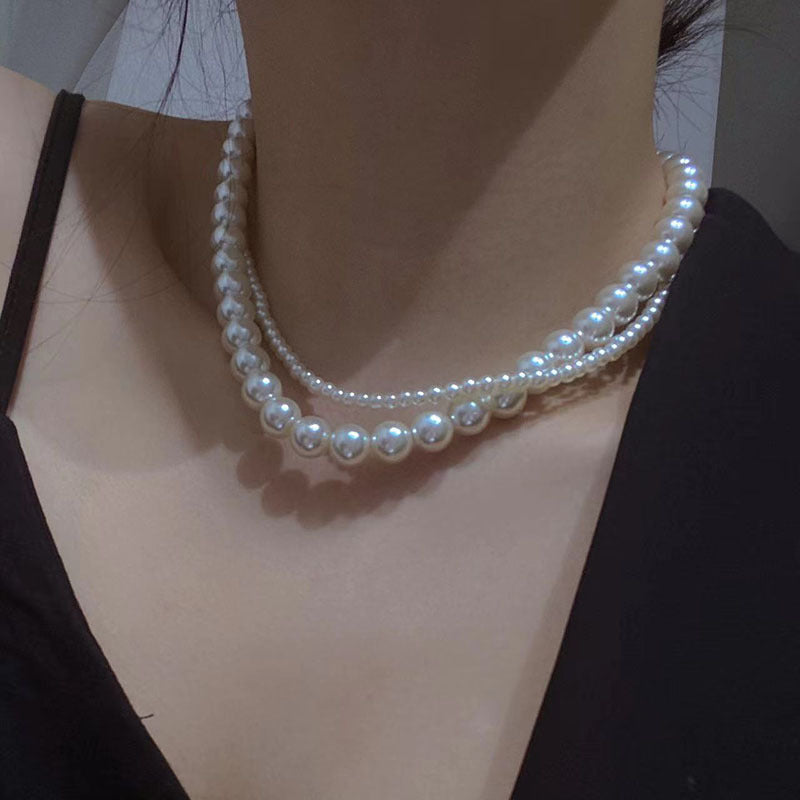 Women's Court Style Baroque Pearl Twin Fashion Necklaces