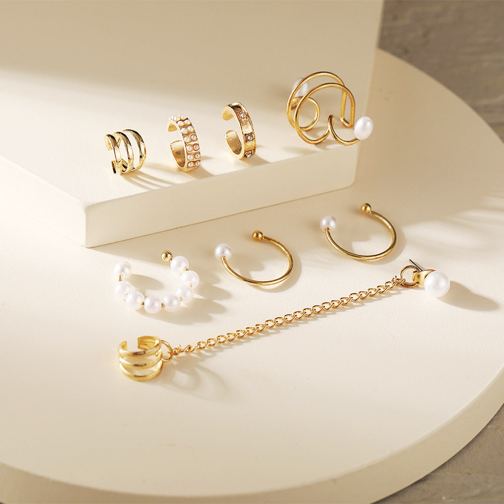 Pearl Tassel Chain Clip Female Creative Ear Buckle