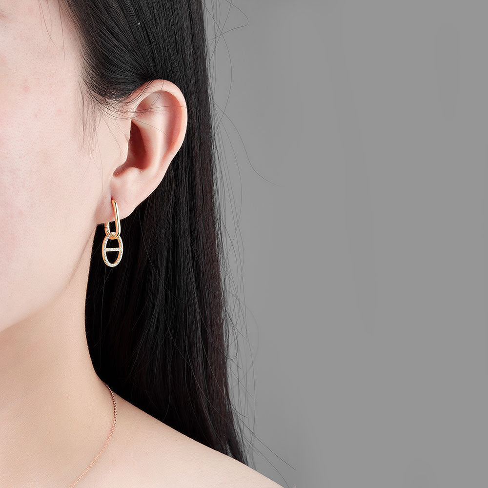 Boucles d'oreilles nez de cochon en Zircon incrusté de Micro pour femmes