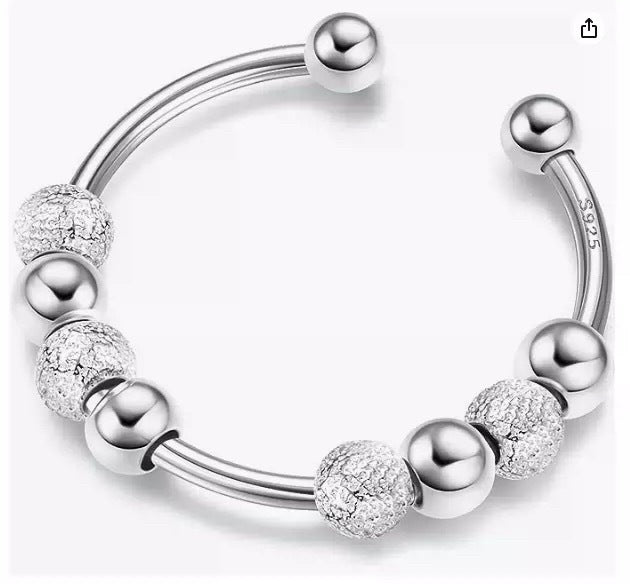 Bagues d'anxiété de décompression en argent sterling de style coréen pour femmes