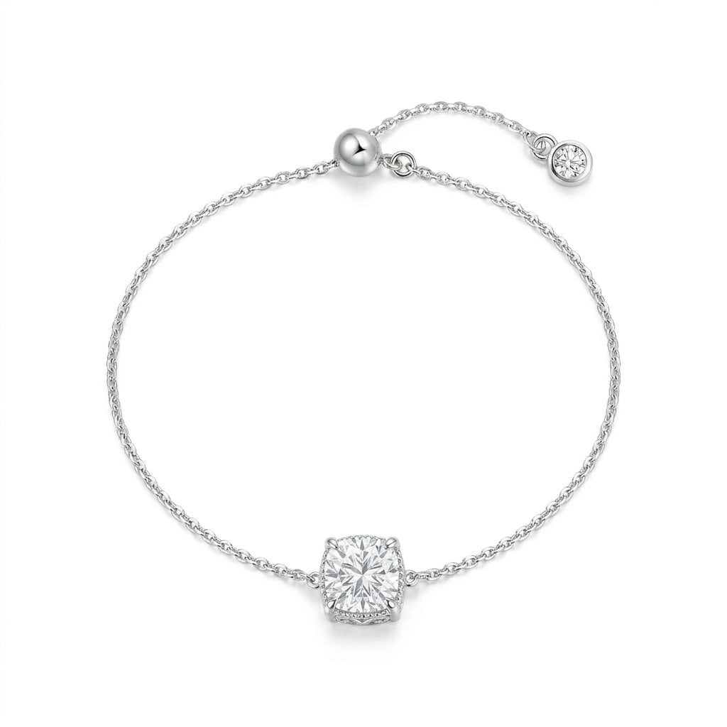 Cultivation Diamond High Carbon Rhinestone Princess Square Bracelets