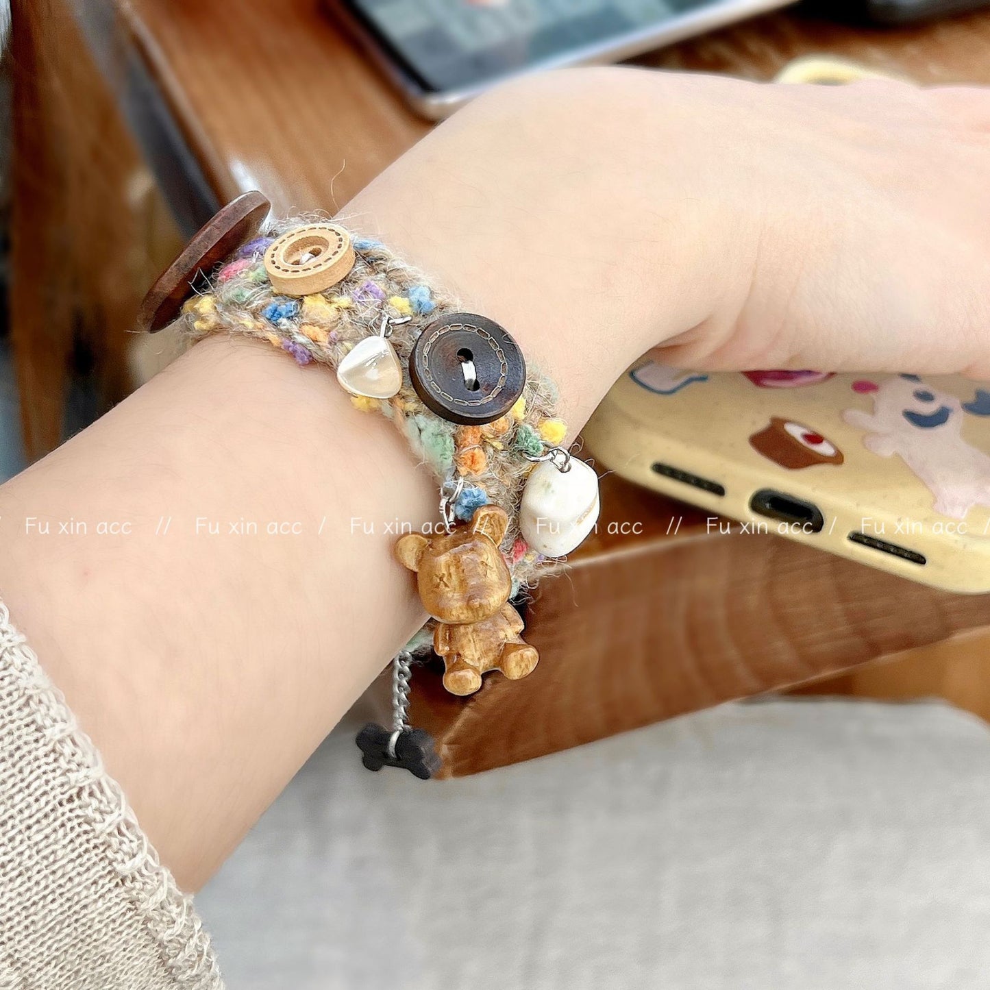 Wool Female Niche Cute Ebony Bear Bracelets