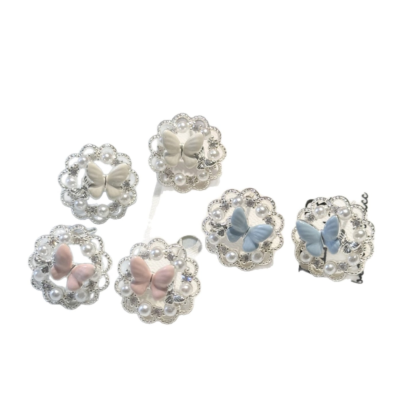 Women's Pink Butterfly Sparking Zirconium Pearl Light Earrings