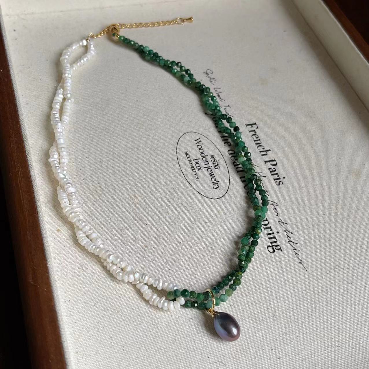 Personality Baroque Irregular Rose Stone Freshwater Pearl Female Temperament Drawable Jewelry Set