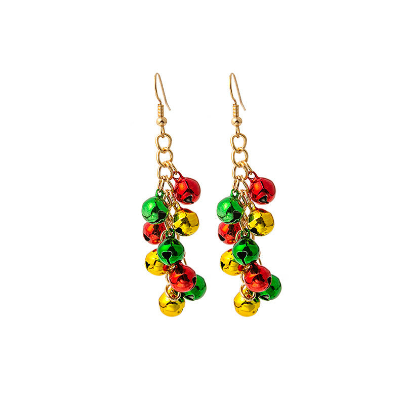 Women's Christmas Series Color Matching Bell Holiday Earrings