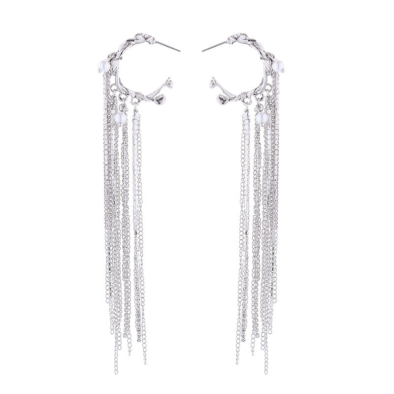 Elegant Retro Long Exquisite Tassel High Sense The Earrings