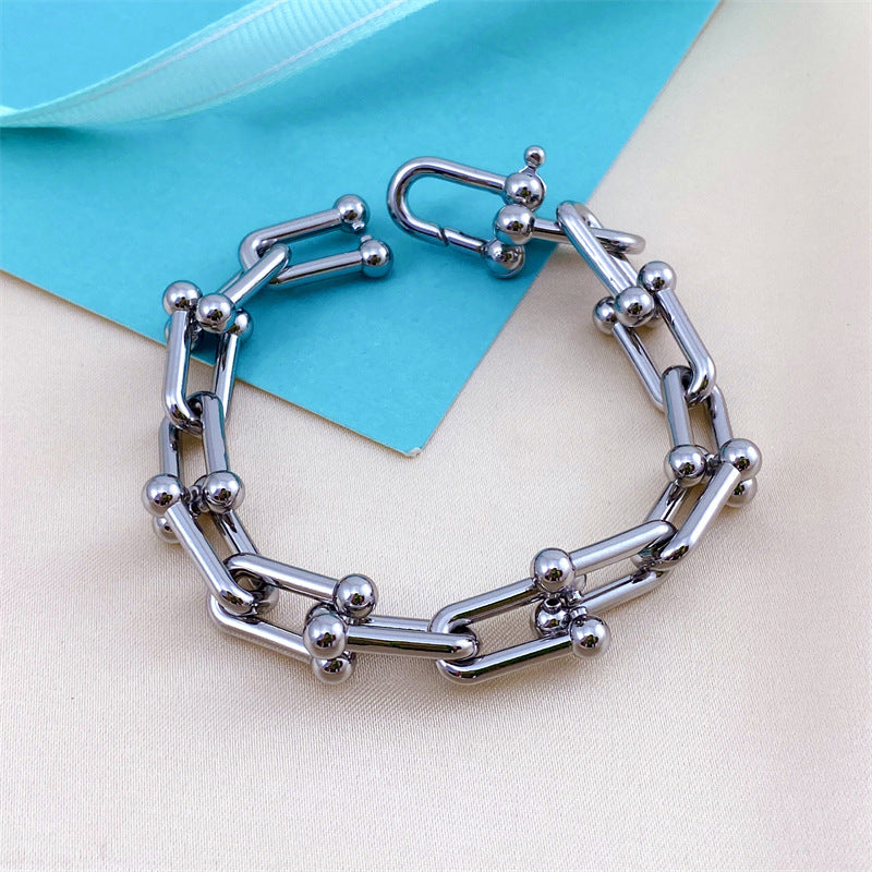 Women's Style Home Creative Micro Diamond U-shaped Hook Bracelets