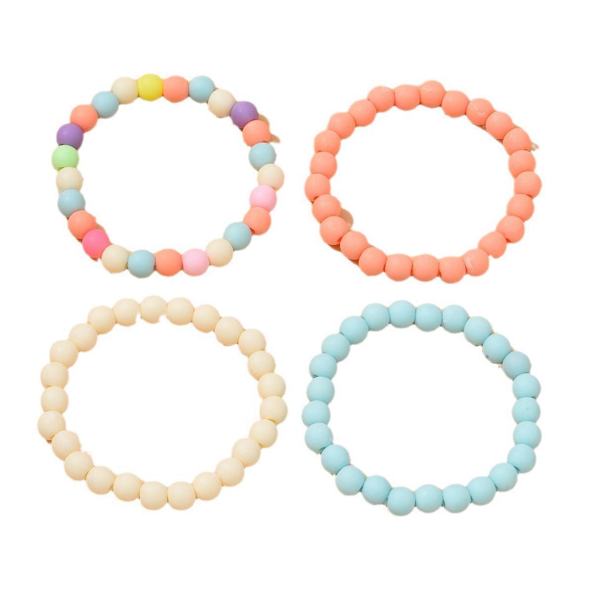 Fashion Simple Gradient Color Acrylic Beaded Bracelets