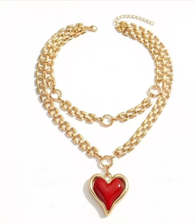 Valentine's Day Exaggerated Oversized Heart Temperament Jewelry Set
