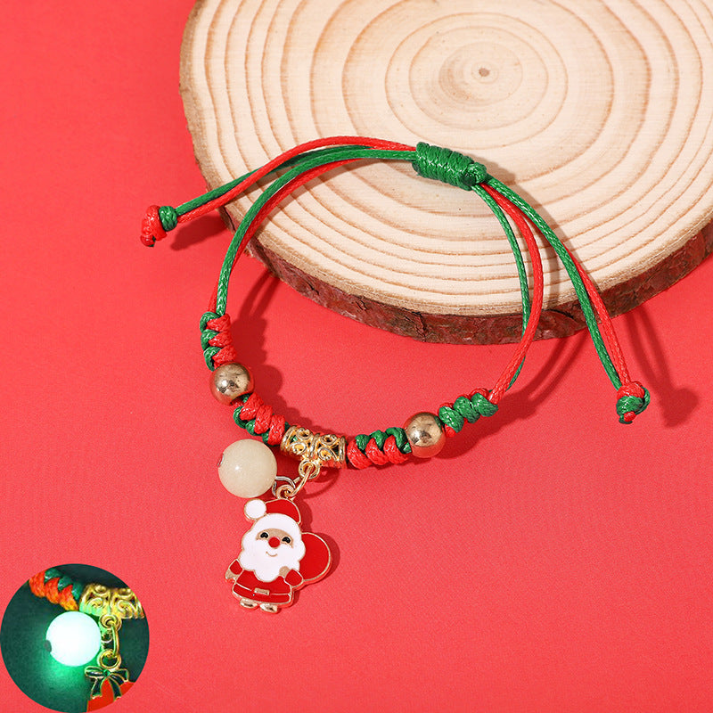 Luminous Christmas Woven Female Popular Santa Bracelets