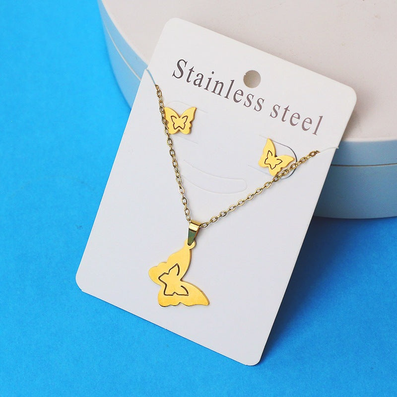 Butterfly Unicorn Sweet Personality Simple Stainless Steel Necklaces