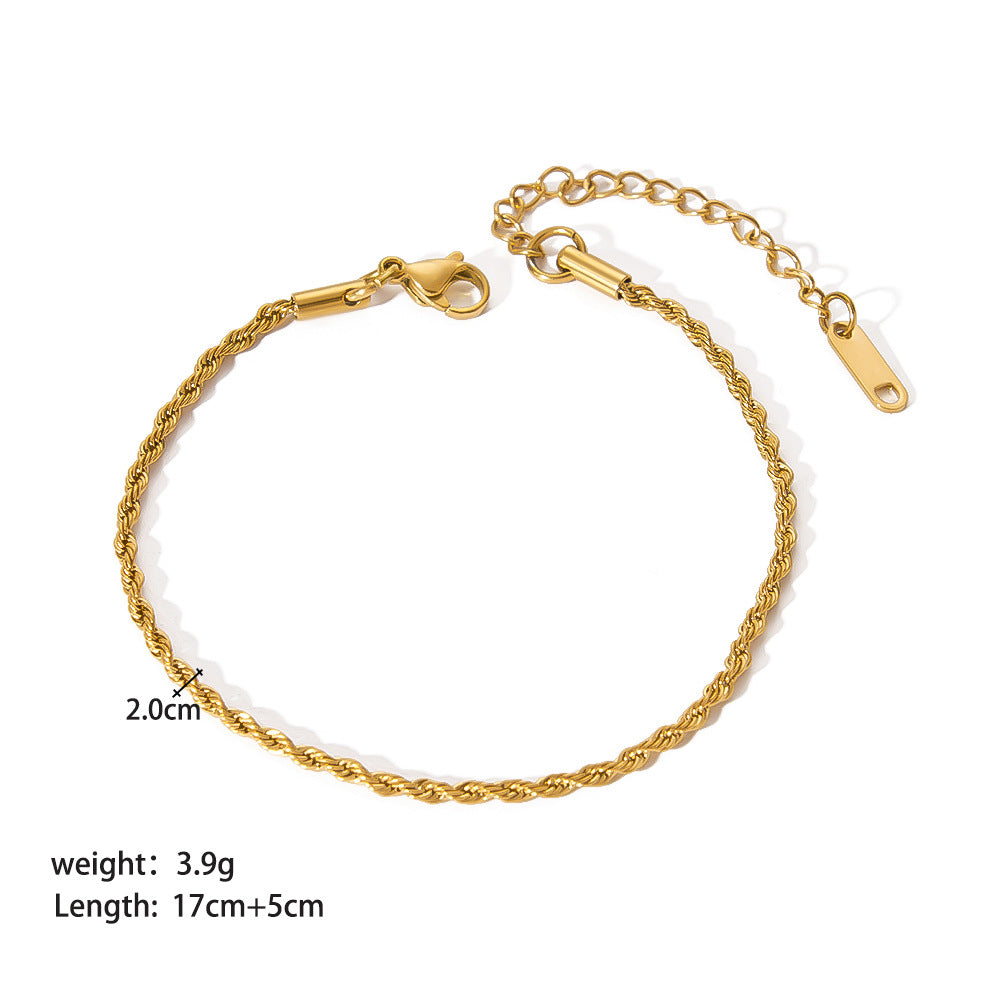 Women's Fashion Stainless Steel Fine Blade Chain Bracelets