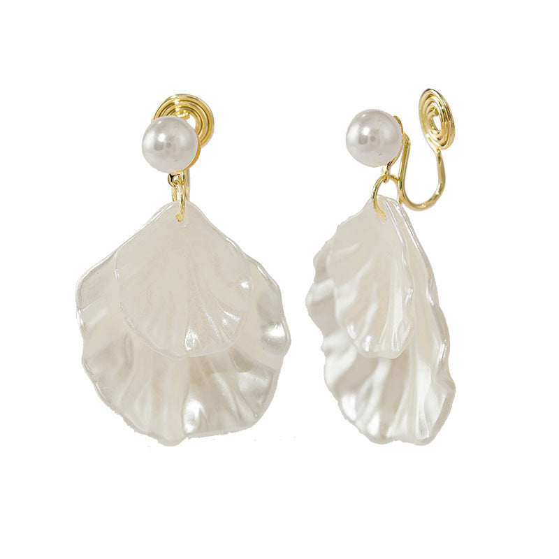 Women's Pearl Shell Super Temperament Wild Popular Ear Clip